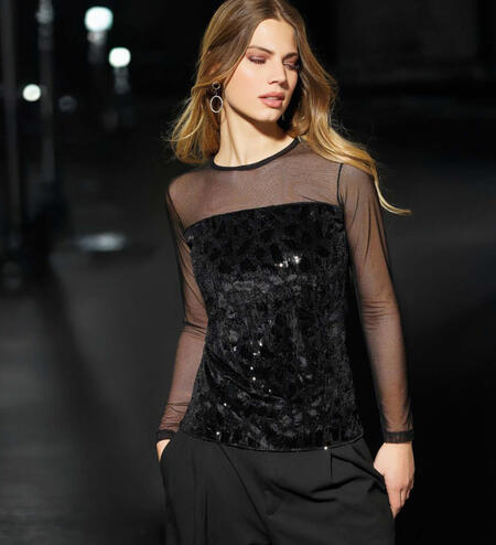 maglia-donna-con-paillettes-e-tulle