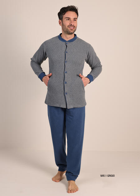 pigiama-uomo-punto-milano-aperto-con-bottoni