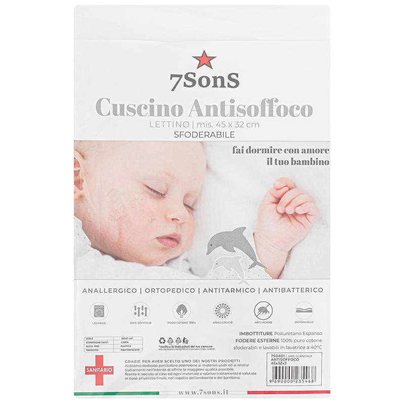 Cuscino Memory Foam Bambini Dolci Sogni - 60x40x6 Cm, OEKO-TEX, CertiPUR, Made Italy, Per 2+ Anni - Foto 6
