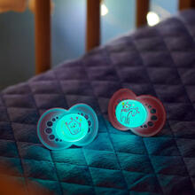 2 SUCCHIETTI 16 MESI SILICONE MAM ORIGINAL NIGHT 16+ 