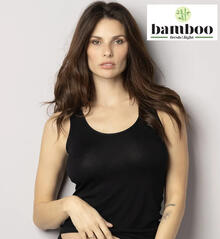 CANOTTA SPALLA LARGA IN BAMBOO TINTA UNITA 