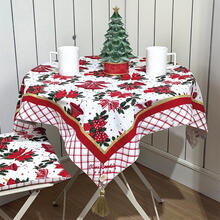 CENTROTAVOLA NATALIZIO COTONE STAMPATO CM 90X90 CON NAPPINE 