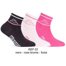 CONFEZIONE 3PZ CALZINO CORTO QUARTER BIMBA CON LOGO KAPPA 