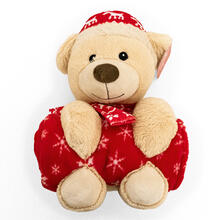 CONFEZIONE REGALO NATALIZIA COPERTA PILE+PUPAZZO 24CM 