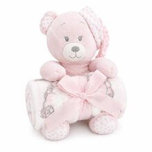 CONFEZIONE REGALO NEONATO COPERTA + PELUCHE 