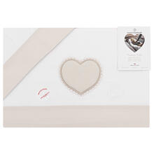 LENZUOLO 3 PZ CULLA RICAMATO CON CUORE RICAMATO 