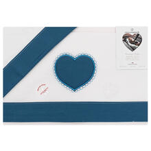 LENZUOLO 3 PZ CULLA RICAMATO CON CUORE RICAMATO 