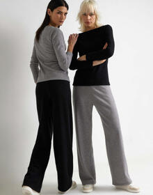 PANTALONE DONNA A COSTE AMPIO E COMODO EFFETTO MAGLIA 