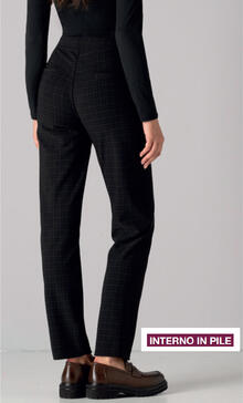PANTALONE PILE VITA ALTA CON TASCHE DECORATIVE SCOZZESINO 