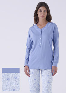 PIGIAMA DONNA LUNGO JERSEY APERTO IN SCATOLA 