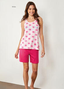 PIGIAMA DONNA SPALLA LARGA PANTALONCINO 