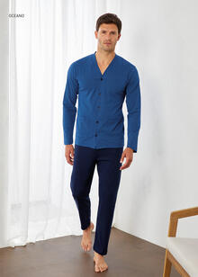 PIGIAMA UOMO LUNGO JERSEY APERTO 