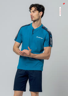 PIGIAMA UOMO MEZZA MANICA PANTALONCINO LOTTO 