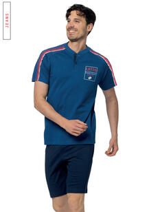 PIGIAMA UOMO MEZZA MANICA PANTALONCINO LOTTO 