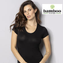 T-SHIRT DONNA MEZZA MANICA IN FIBRA BAMBOO TINTA UNITA 