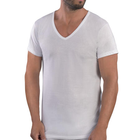 maglia-uomo-mezza-manica-scollo-v-cotone-mako