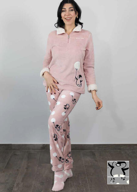 pigiama-donna--coral-mezza-zip