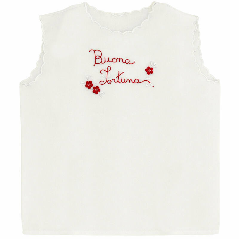 CAMICINA DELLA FORTUNA IN PURO COTONE CON RICAMO A MANO Gruppo Maccarrone Ingrosso Abbilgiamento e Biancheria