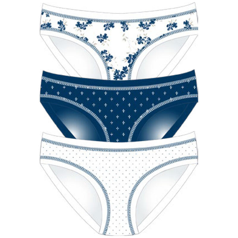 CONFEZIONE SLIP 3 PEZZI FANTASIA CON BORDINO Gruppo Maccarrone Ingrosso Abbilgiamento e Biancheria