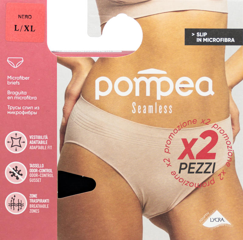 CONFEZIONE X 2 SLIP VITA ALTA MICROFIBRA CON INSERTO RIGATO ART