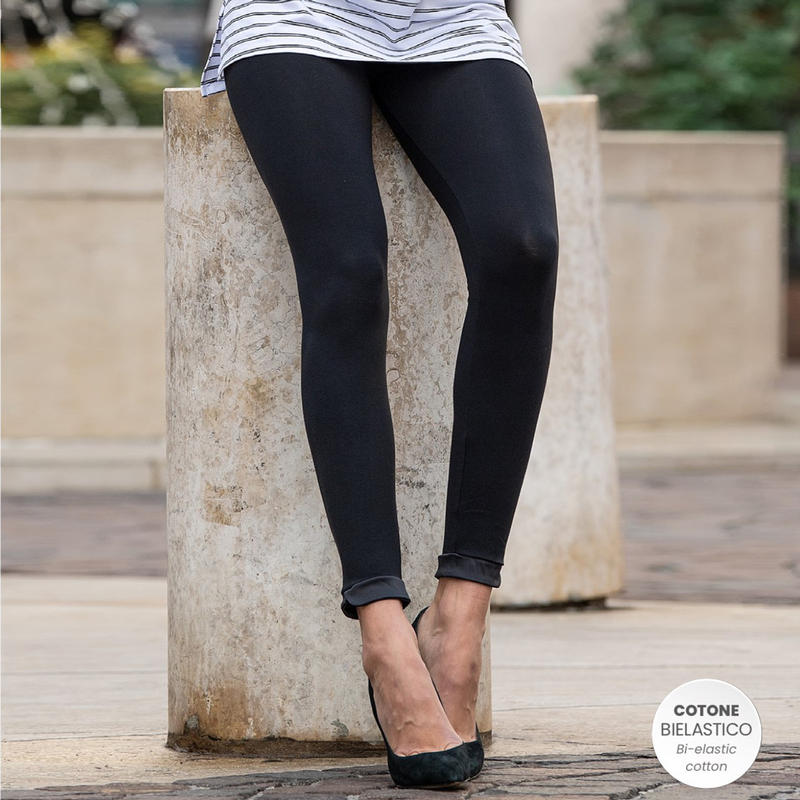 LEGGINGS DONNA COTONE CON BORDINO DI RASO - Catalogo Ingrosso Abbigliamento  e Biancheria | Gruppo Maccarrone