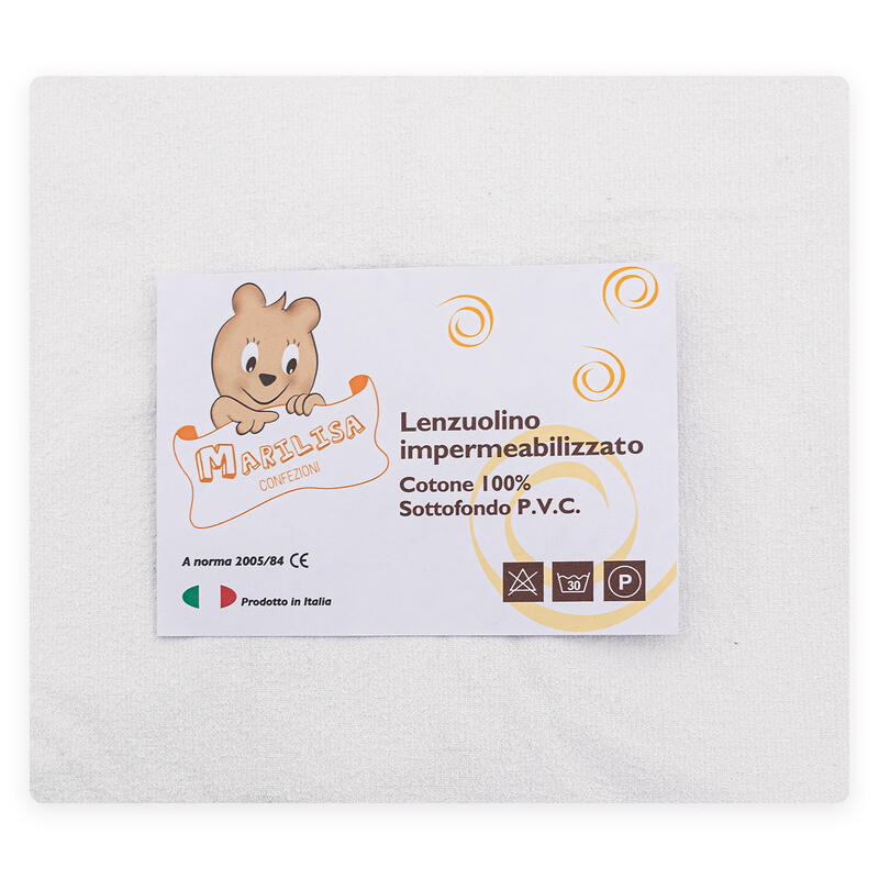 LENZUOLINO CON SOTTO IN PVC CON ANGOLI 125X60 LETTINO  Gruppo Maccarrone Ingrosso Abbilgiamento e Biancheria