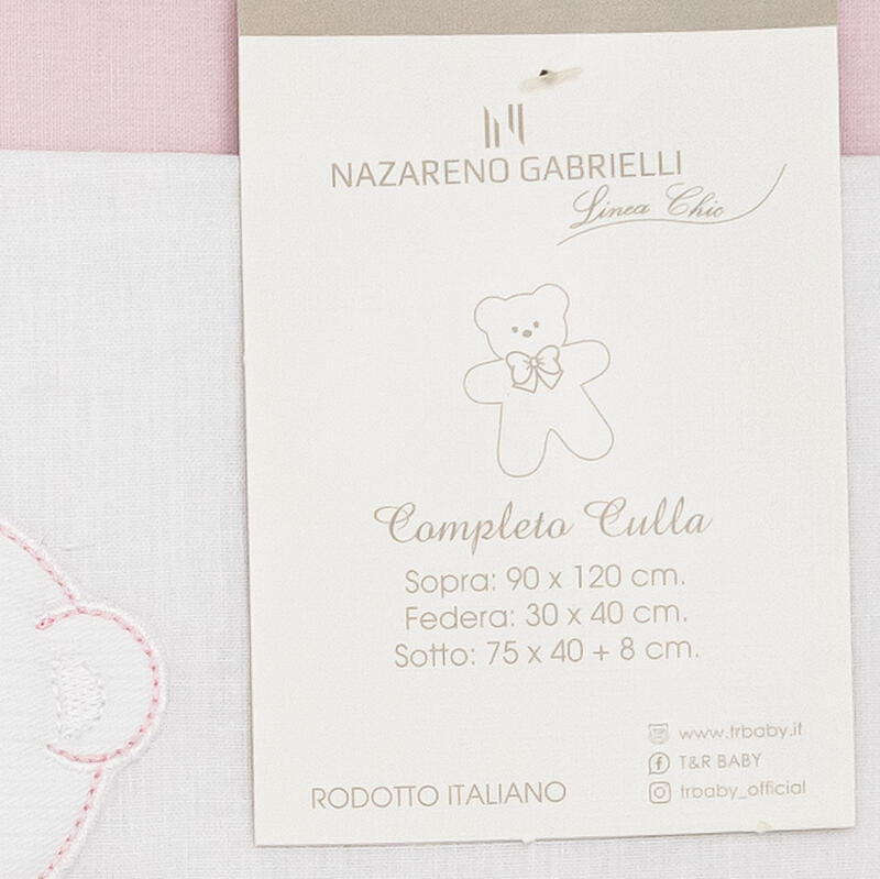 LENZUOLO 3 PZ CULLA RICAMATO Gruppo Maccarrone Ingrosso Abbilgiamento e Biancheria