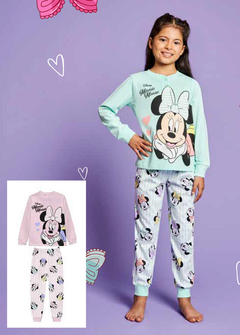 PIGIAMA BIMBA LUNGO JERSEY MINNIE Gruppo Maccarrone Ingrosso Abbilgiamento e Biancheria