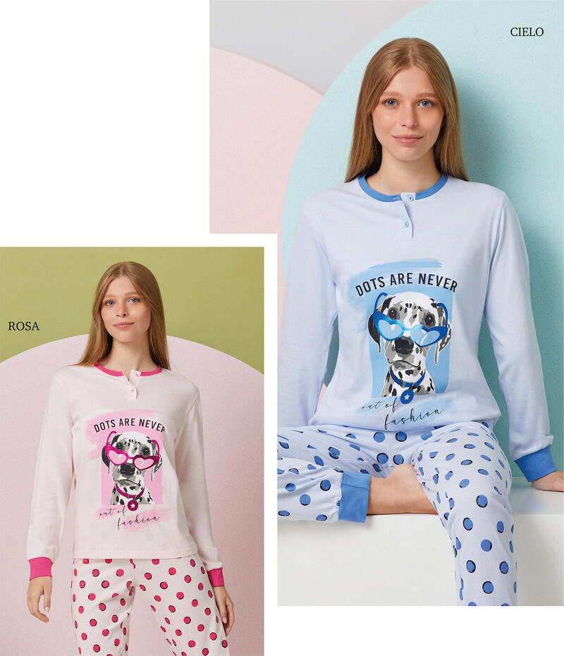 PIGIAMA RGAZZA LUNGO JERSEY Gruppo Maccarrone Ingrosso Abbilgiamento e Biancheria