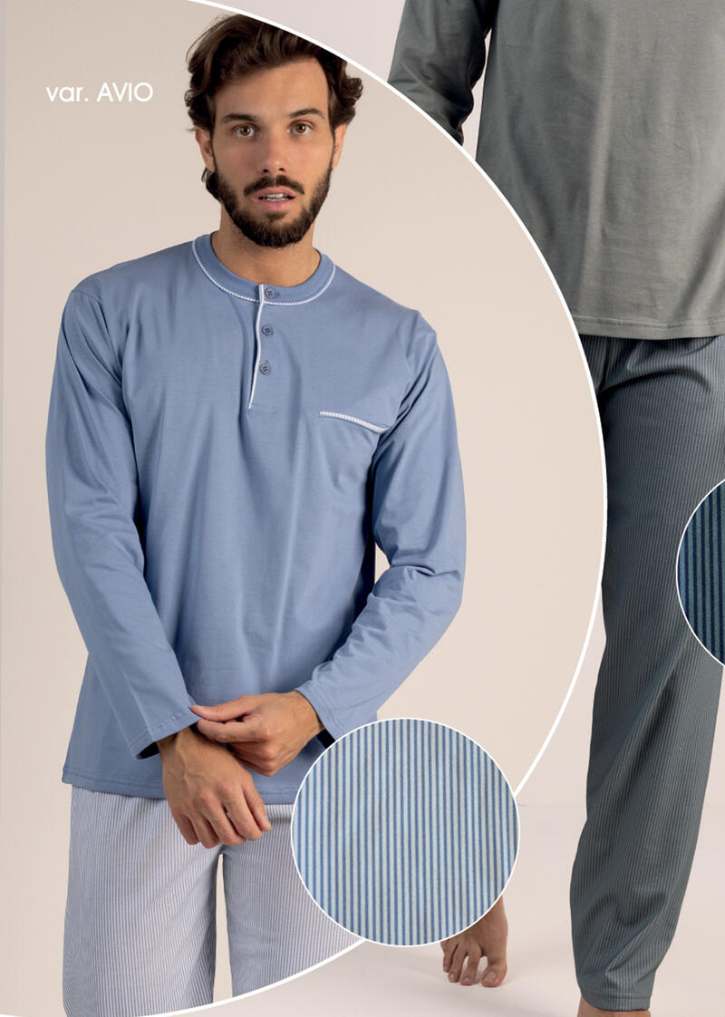 PIGIAMA UOMO LUNGO JERSEY Gruppo Maccarrone Ingrosso Abbilgiamento e Biancheria