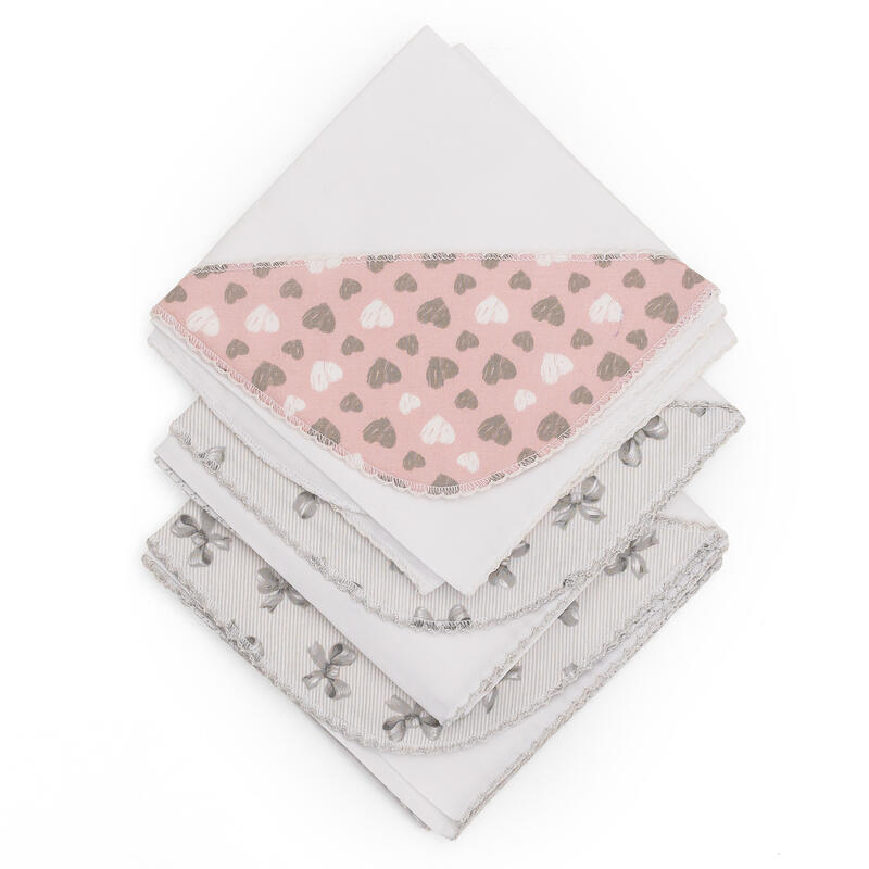 SET 3 QUADRATI DI MUSSOLA IN PERCALLE 100% COTONE Gruppo Maccarrone Ingrosso Abbilgiamento e Biancheria