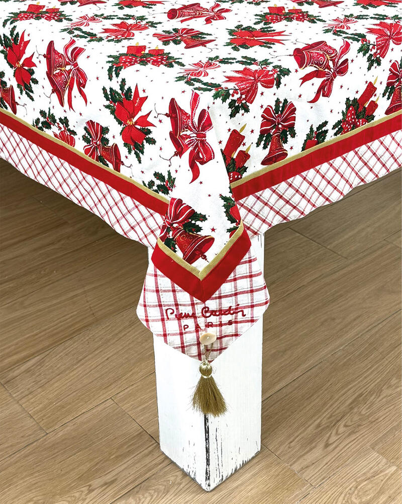 TOVAGLIA NATALE COTONE X 12 CON BORDO E NAPPINE CM 140X240 Gruppo Maccarrone Ingrosso Abbilgiamento e Biancheria