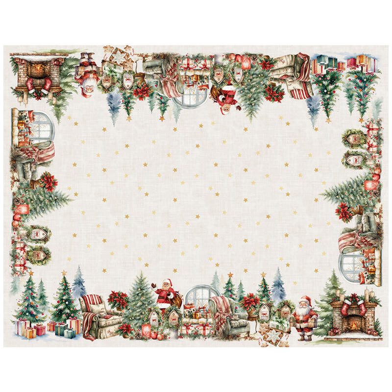 TOVAGLIA NATALIZIA X12 COTONE STAMPA DIGITALE CM 140X240 Gruppo Maccarrone Ingrosso Abbilgiamento e Biancheria